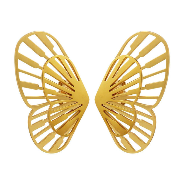18K gold plated Stainless steel  Butterflies earrings, Intensity