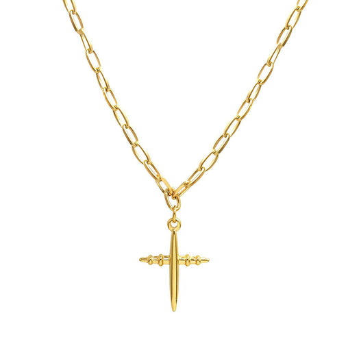 18K gold plated Stainless steel  Cross necklace