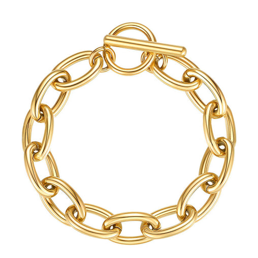 18K gold plated Stainless steel bracelet with toggle clasp