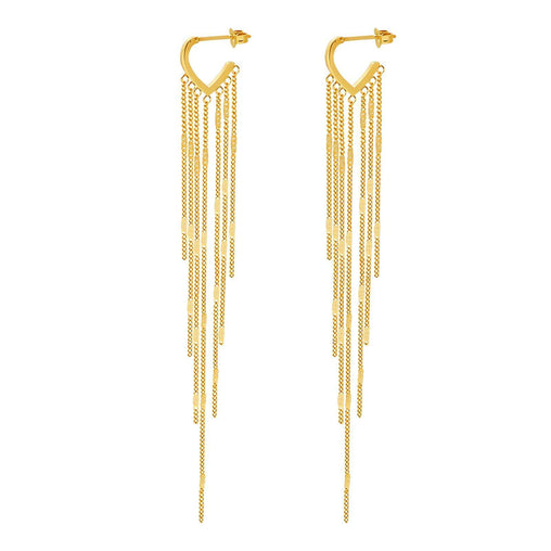 18K gold plated Stainless steel earrings 7 chain strand