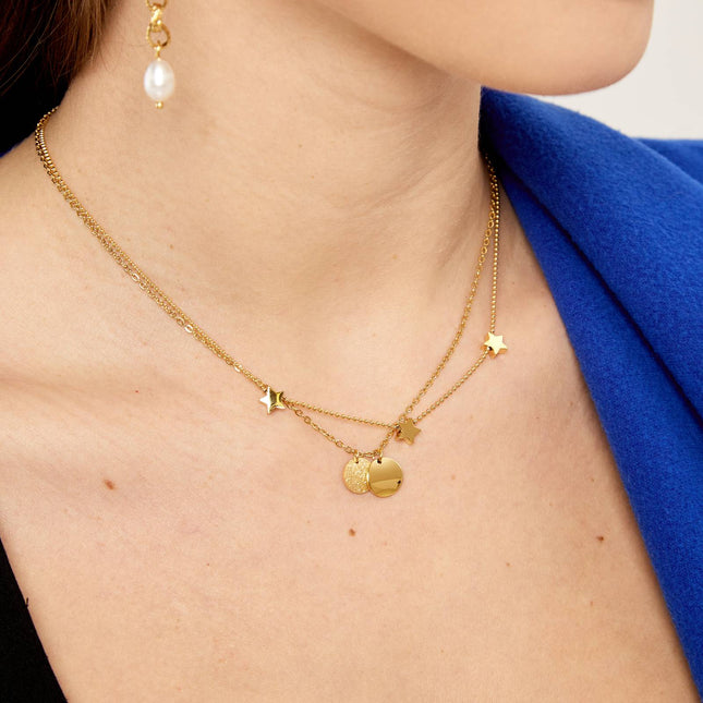 18K gold plated Stainless steel  Stars necklace