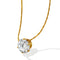 18K gold plated Stainless steel round CZ solitaire necklace