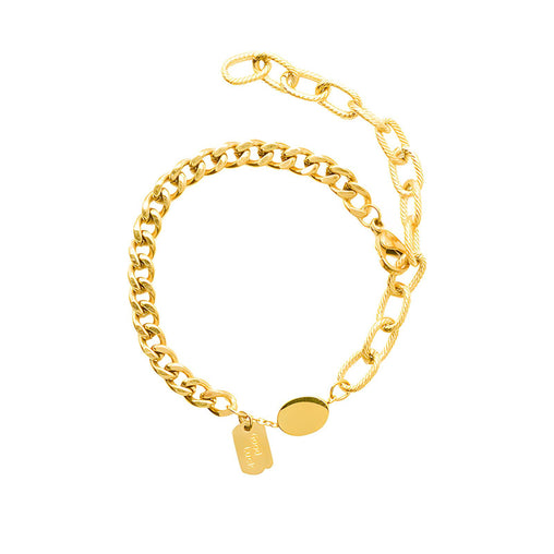 18K gold plated Stainless steel bracelet Curb link with oval twist