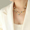 18K gold plated  Stars necklace blue stones