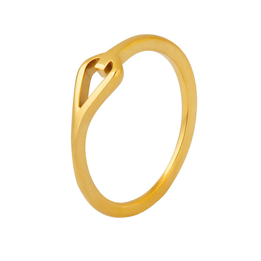 18K gold plated Stainless steel heart finger ring