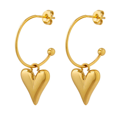 18K gold plated Stainless steel floating  Heart earrings