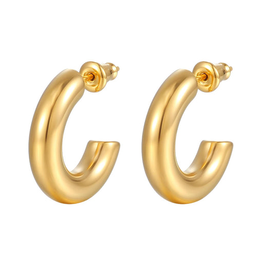 18K gold plated Stainless steel post hoop earrings