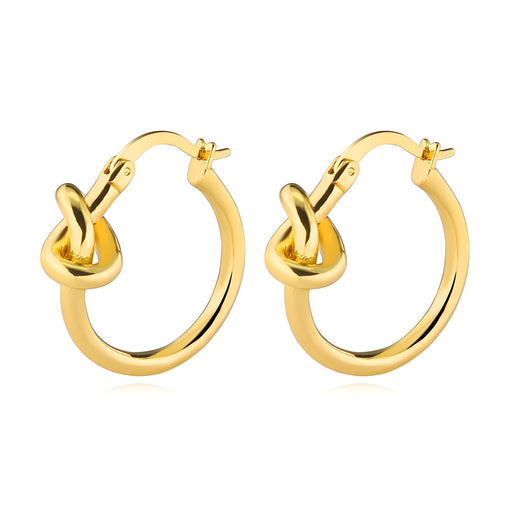 18K gold plated Stainless steel love knot hoop earrings