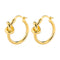 18K gold plated Stainless steel love knot hoop earrings