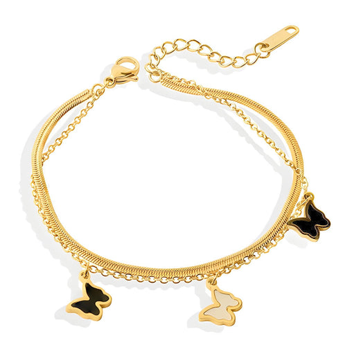 18K gold plated Stainless steel  Butterflies bracelet