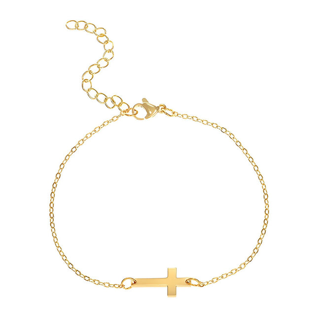 18K gold plated Stainless steel  Crosses bracelet