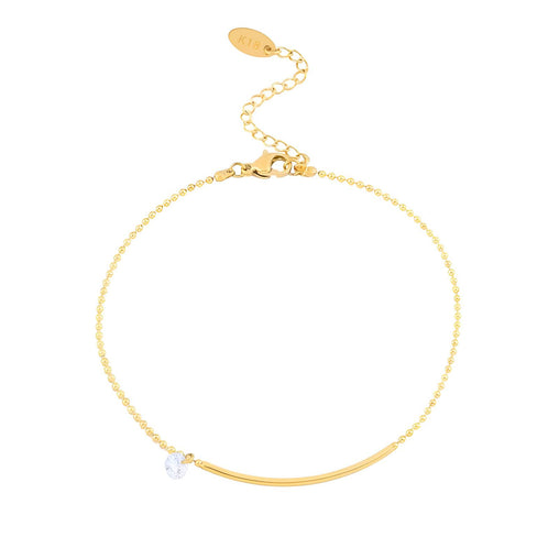 18K gold plated Stainless steel anklet CA and curved bar