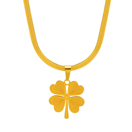 18K gold plated Stainless steel  Four-leaf clover necklace