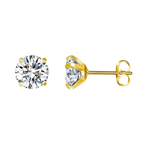18K yellow gold plated Stainless steel CZ stud earrings