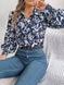 Printed Collared Neck Lantern Sleeve Shirt