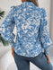Printed Collared Neck Lantern Sleeve Shirt