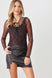 HERA COLLECTION Abstract Mesh Lace-Up Long Sleeve Bodysuit