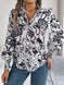 Printed Collared Neck Lantern Sleeve Shirt