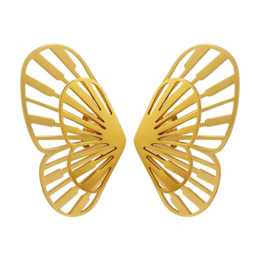 18K gold plated Stainless steel  Butterflies earrings, Intensity