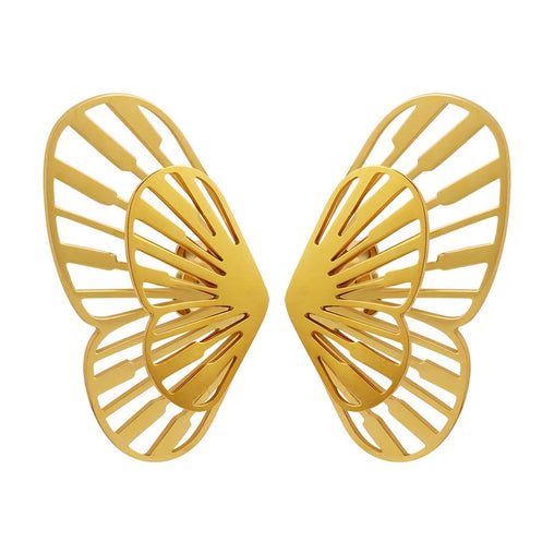 18K gold plated Stainless steel  Butterflies earrings, Intensity