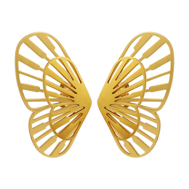 18K gold plated Stainless steel  Butterflies earrings, Intensity