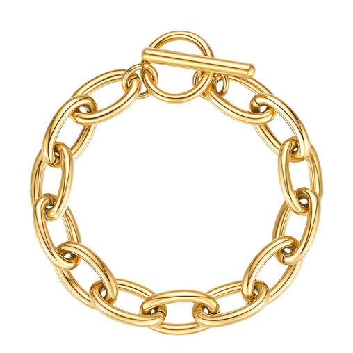 18K gold plated Stainless steel bracelet with toggle clasp