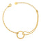 18K gold plated Stainless steel bracelet link and bead with Circle