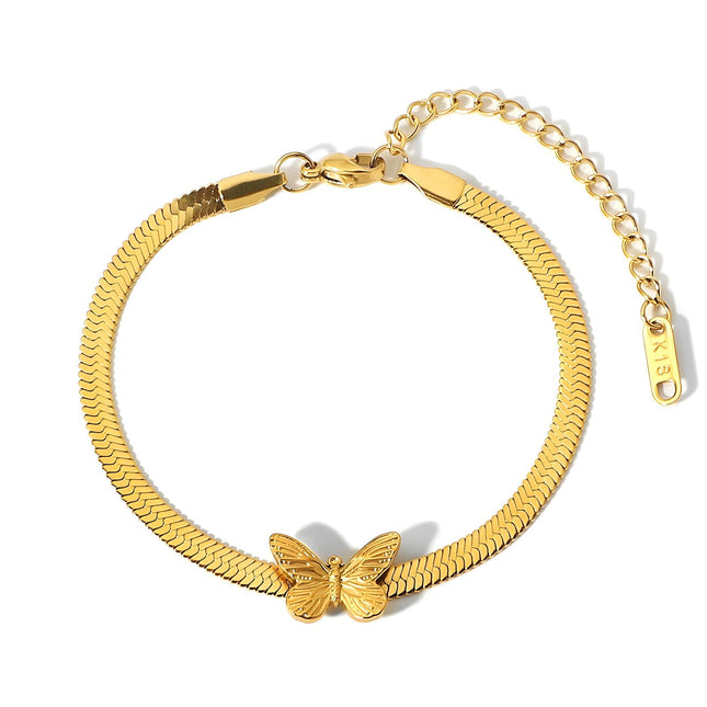 18K gold plated Stainless steel  Butterfly bracelet