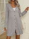 V-Neck Button Up Long Sleeve Cardigan