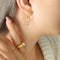 18K gold plated Stainless steel ball earrings with paper clip link and chain