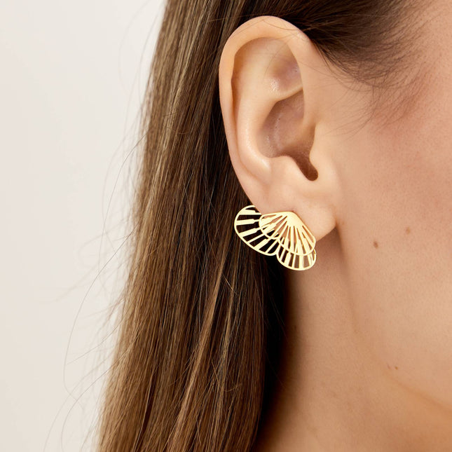 18K gold plated Stainless steel  Butterflies earrings, Intensity