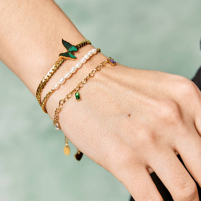 18K gold plated Stainless steel  Butterfly bracelet