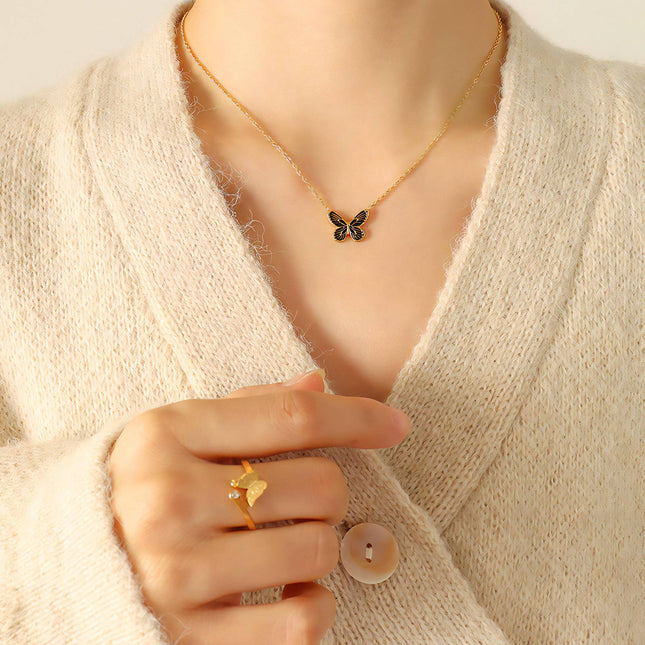 18K gold plated Stainless steel  Butterfly necklace