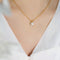 18K gold plated Stainless steel necklace round CZ solitaire