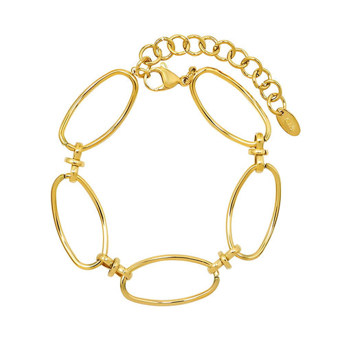 18K gold plated Stainless steel bracelet large oval links
