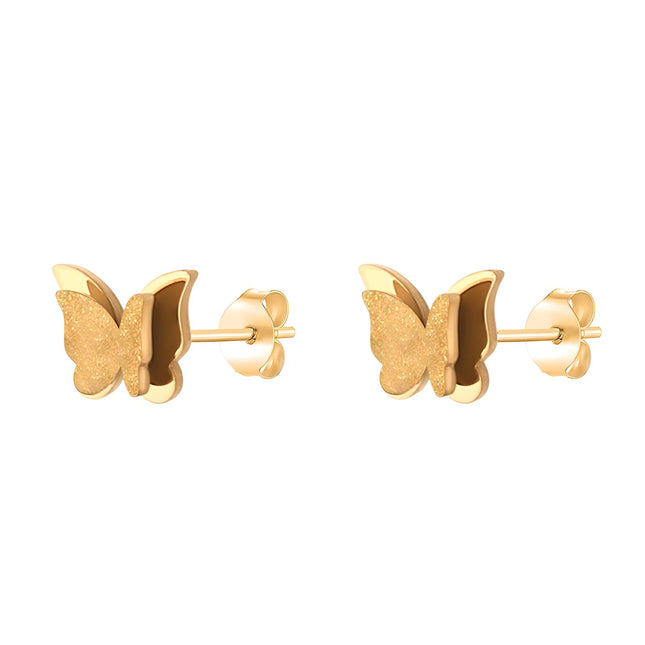 18K gold plated Stainless steel  Butterflies earrings