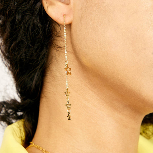 18K gold plated Stainless steel  Stars earrings