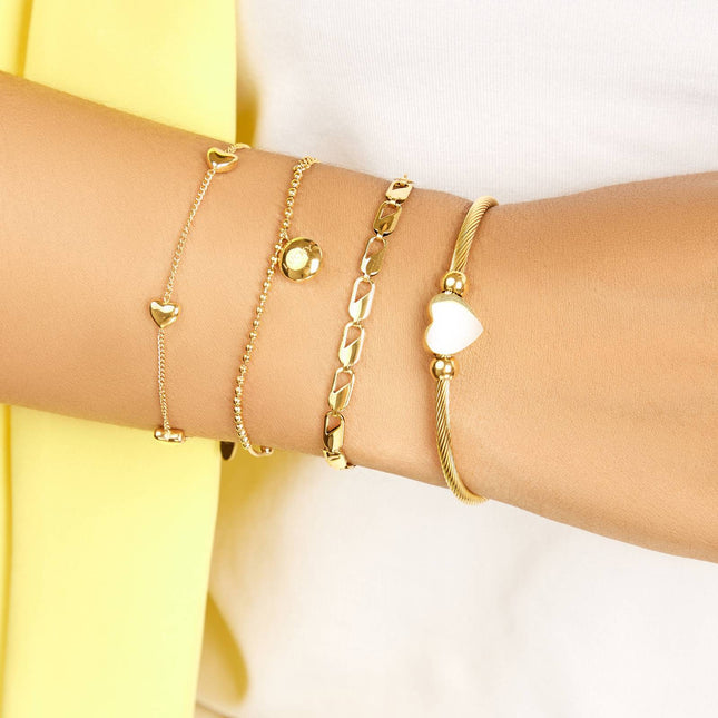 18K gold plated Stainless steel  Heart bracelet