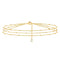 18K gold plated Stainless steel bracelet 3 row satellite chain with dangling CZ