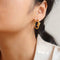 18K gold plated Stainless steel love knot hoop earrings