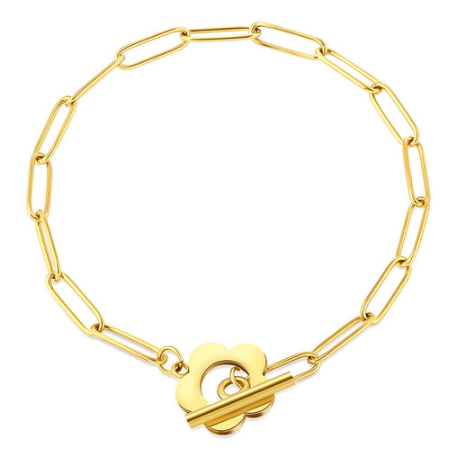 18K gold plated Stainless steel  Flower bracelet