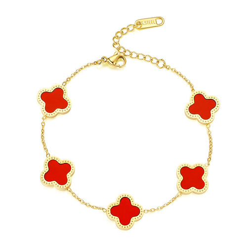 18K gold plated Stainless steel  Four-leaf clover bracelet