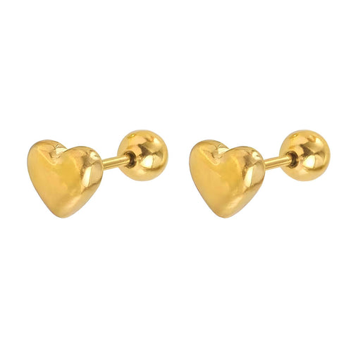 18K gold plated Stainless steel  Hearts earrings