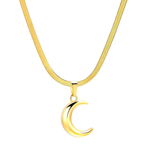 18K gold plated Stainless steel  Crescent necklace