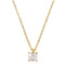 18K gold plated Stainless steel princess cut CZ necklace