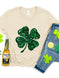 Lucky Clover Sequin Round Neck T-Shirt