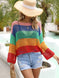 Color Block Openwork Boat Neck Cover Up